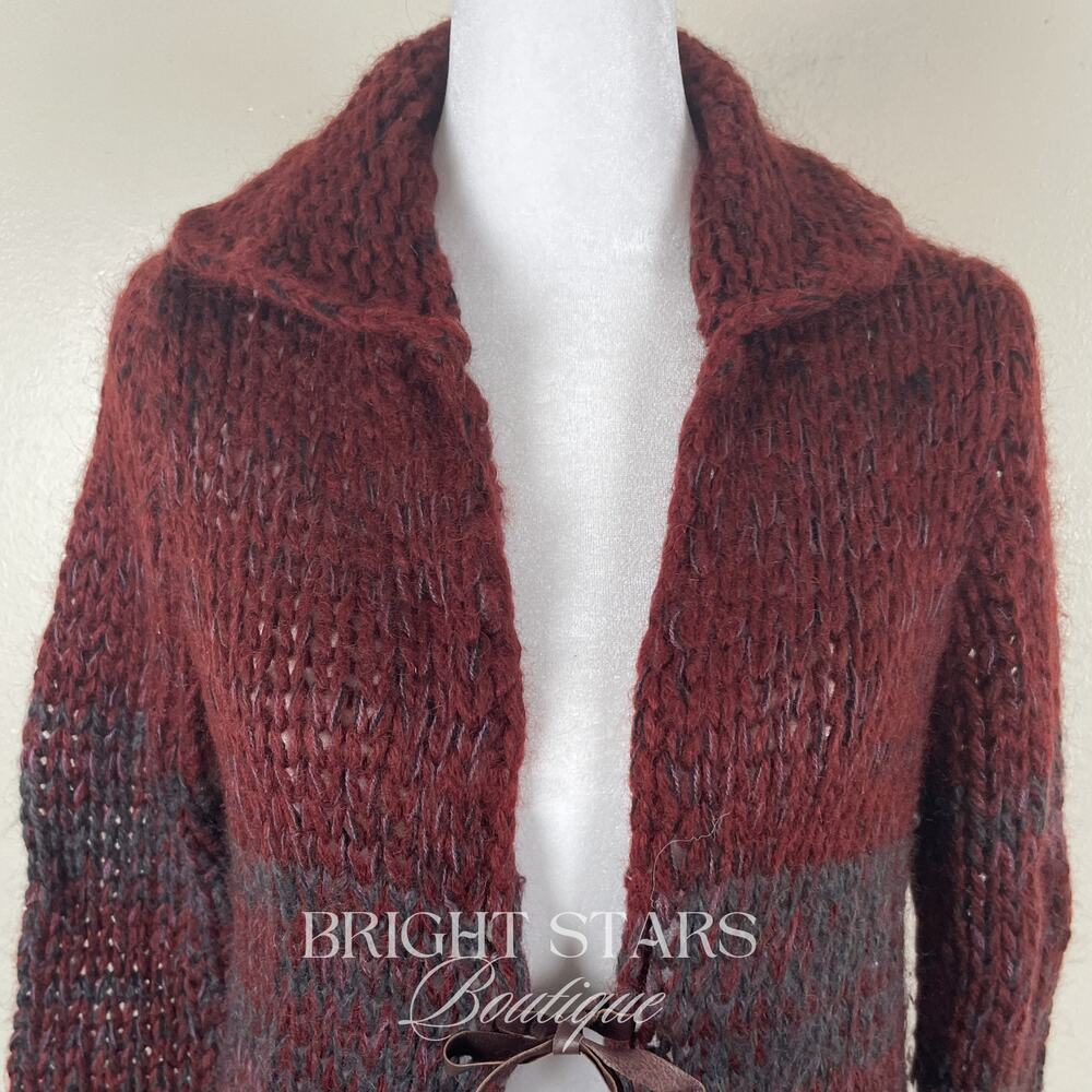 Rare Vintage Knit Ombre Duster Cardi ASO Willow Rosenberg BtVS Ashley Olsen Red - Picture 9 of 13